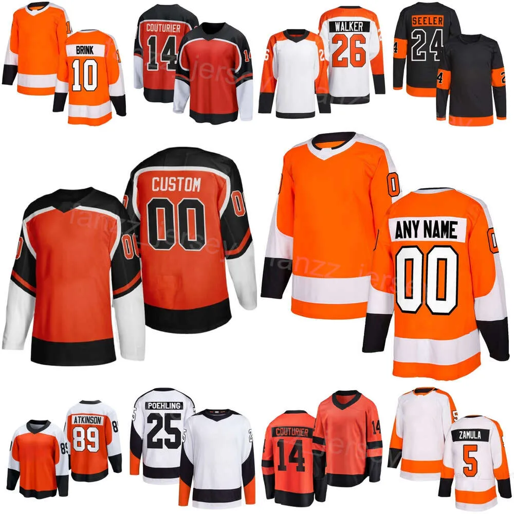 Team Hockey 26 Sean Walker Jerseys Enfants Hommes Femmes 5 Egor Zamula 25 Ryan Poehling 24 Nick Seeler 89 Cam Atkinson 14 Sean Couturier 10 Bobby Brink Winter Classic Sport