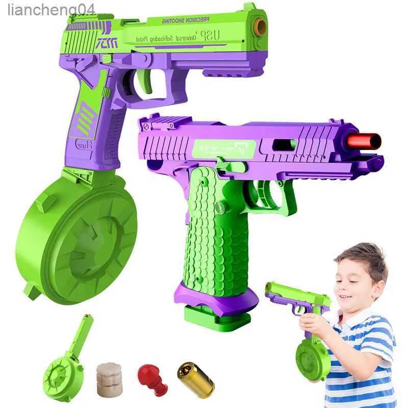 Sand Play Water Fun Mini 3D Model Toy 1911 Gun Pistols for Boys Kids Bullets No Fire Rubber Band Launcher Gift Print Gravity Cub Crot