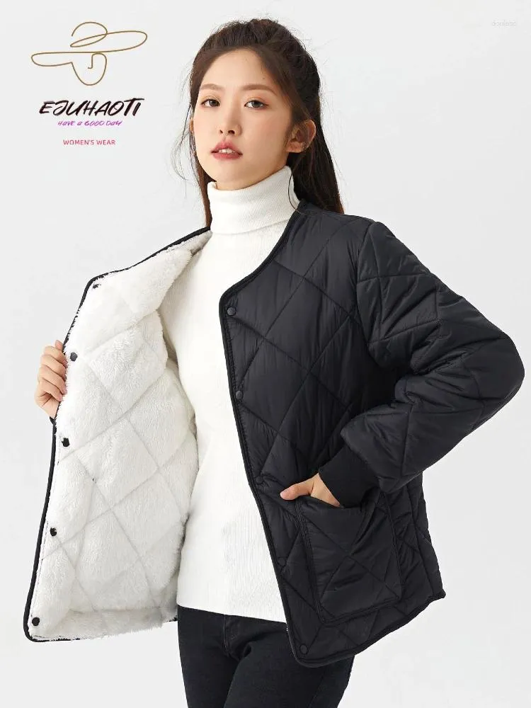 Gabardinas para mujer, ropa holgada de algodón para estudiantes de invierno, abrigo grueso y engordado, Tops para mujer, Parkas elegantes de estilo Preppy para niña