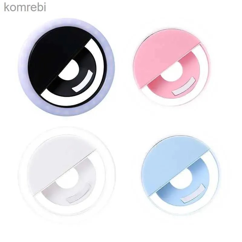 Selfie Işıkları Taşınabilir LED Selfie Ring Light Cep Telefonu Dolgu Işık Güzellik Flaş lens Parlayan Işık Klip Yüzük Huaweil240116 için Samsung için