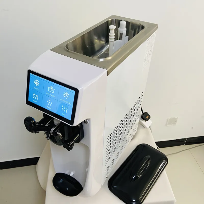 Macchina per gelato soft a testa singola da tavolo Distributore automatico di gelati commerciale completamente automatico 110V 220V Yogurt alla frutta italiano