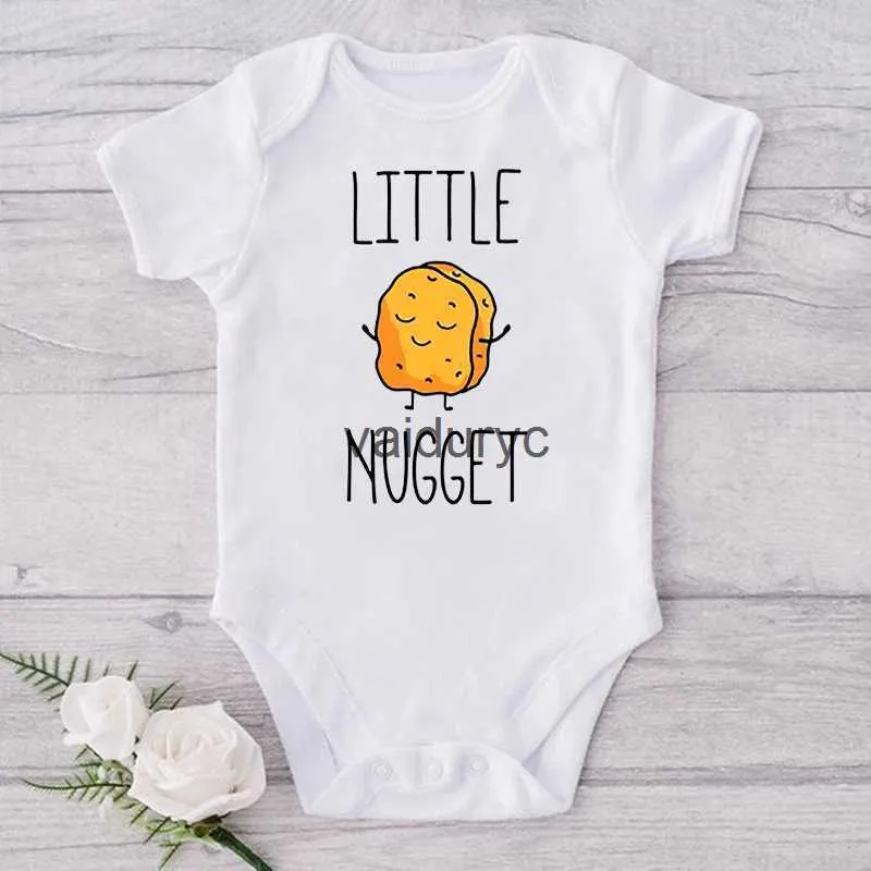 Rompers Little Nugget Baby Announcement Newborn Baby Bodysuits Summer Boys Girls Romper Body Pregnancy Reveal Clothes Infant Shower Gift H240508