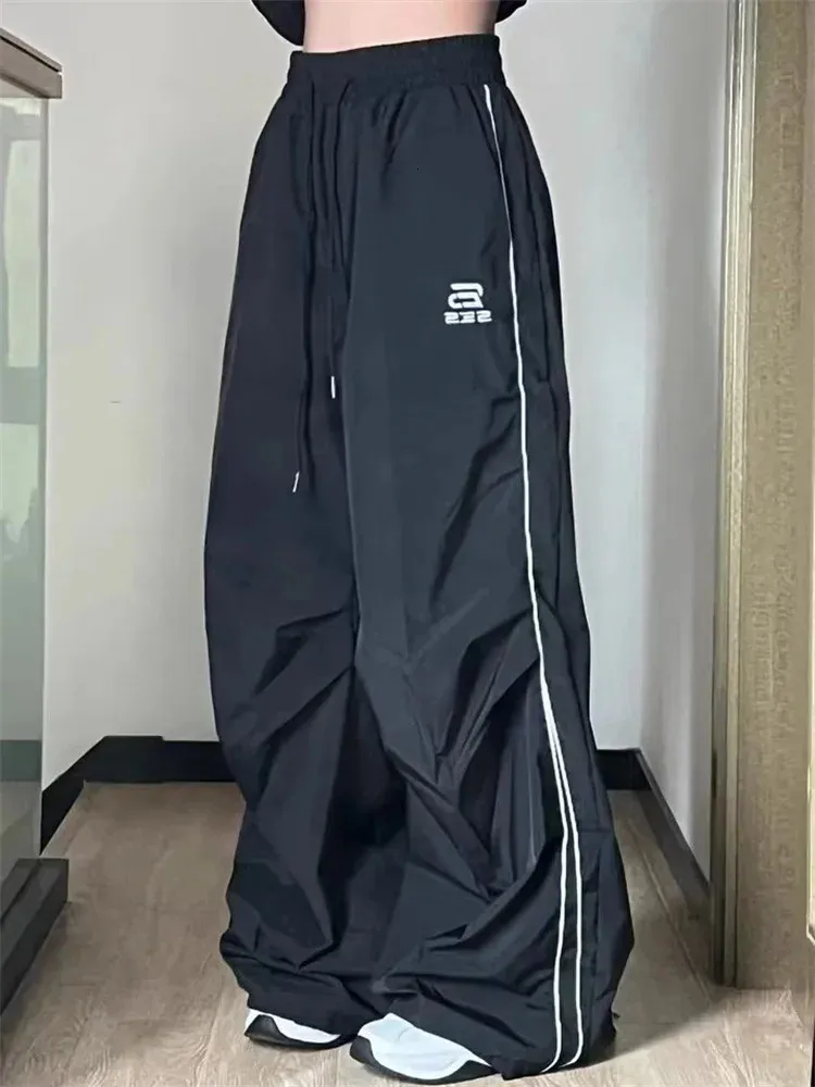 Y2k homens streetwear techwear preto carga coreano harajuku pára-quedas calças de pista mulheres sweatpants perna larga joggers calças roupas 240115