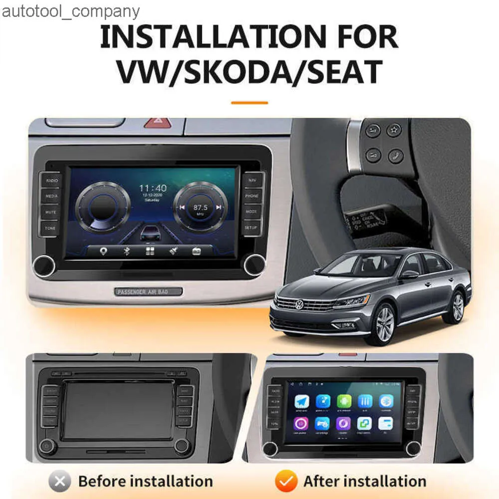 Nowy odbiornik stereo 2din Android 10 dla VW/Volkswagen/Golf/Passat/Skoda/Octavia/Polo/Seat Multimedia Player GPS No DVD