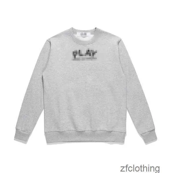 Sweats à capuche pour hommes Designer Com Des Garcons CDG Sweatshirt PLAY Big Heart Grey Crewneck Sweatshirts Taille XL Marque YXK7