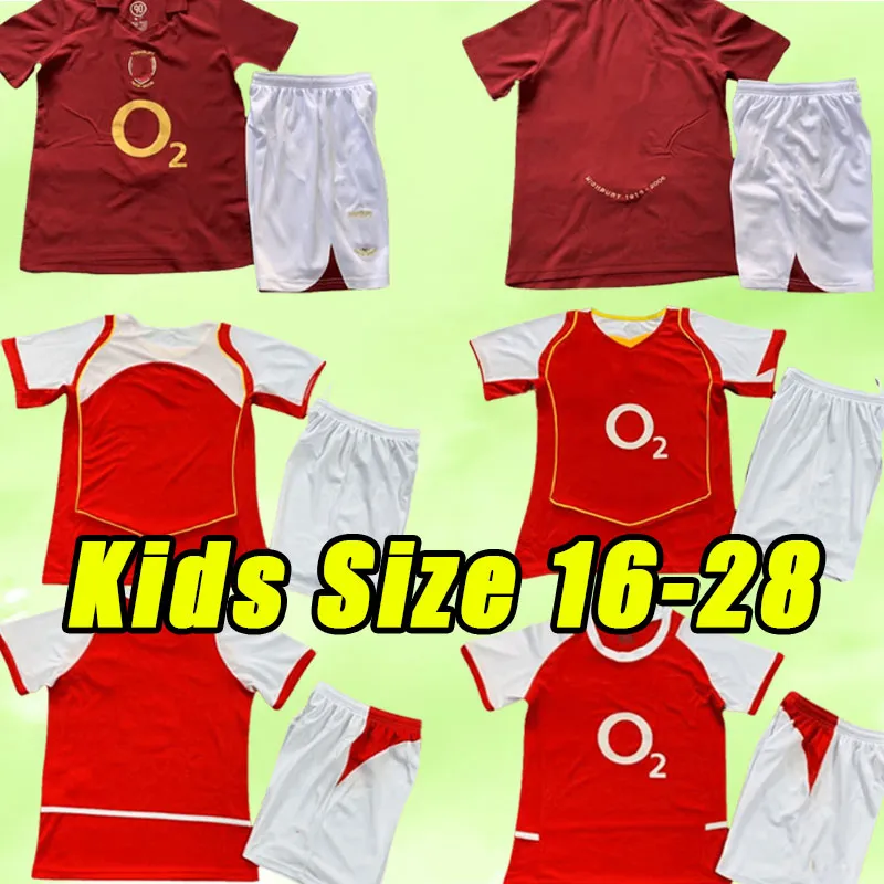 Barn Arsen Retro Highbury Soccer Jerseys Home Football Shirt Pires Henry Reyes Bergkamp Adams Galla 02 04 05 06 2002 2004 2005 2006 2003 Child