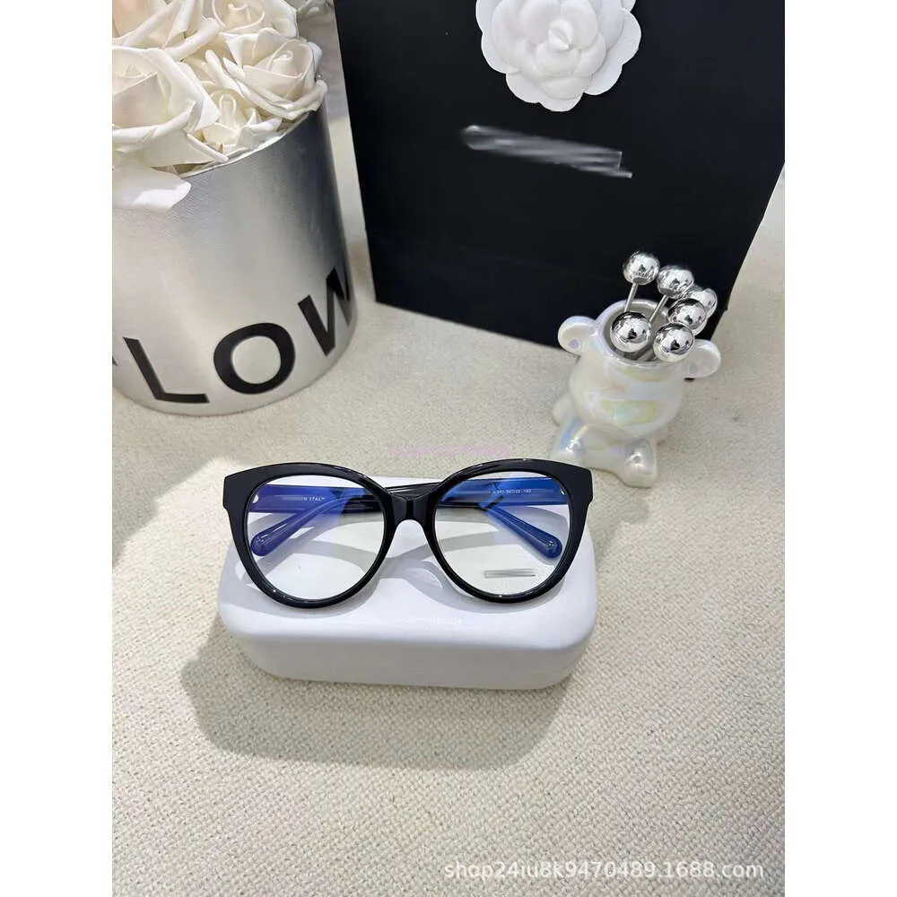 Óculos de sol Chanelism para mulheres novas molduras de óculos para fêmeas miopia olho de gato liso quadro preto anti -azul moldura simples para miopia pode ser emparelhada
