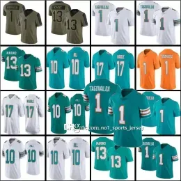 Jersey 1 Tua Tagovailoa ''Dolphins''10 Tyreek Hill 17 Jaylen Waddle Custom Men Women Football 13 Dan Marino Teddy Bridgewater Emmanuel