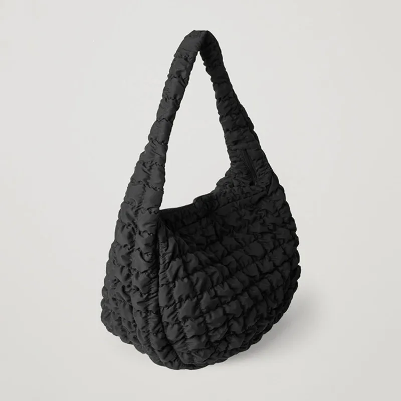 Casual grande capacité fourre-tout sacs à bandoulière concepteur froncé sac à main de luxe en nylon matelassé rembourré sac à bandoulière femme grand sac à main 240117