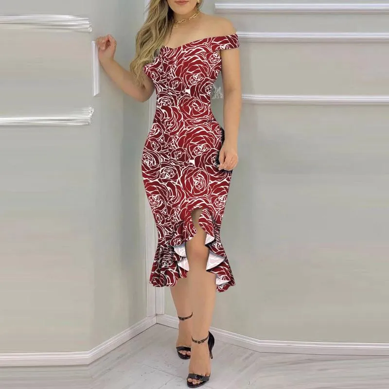 Casual Dresses Women's Summer Elegant Off Shoulder V Neck Mesh Embroidered Dress Fashion Cocktail Party Club Slim Sexy