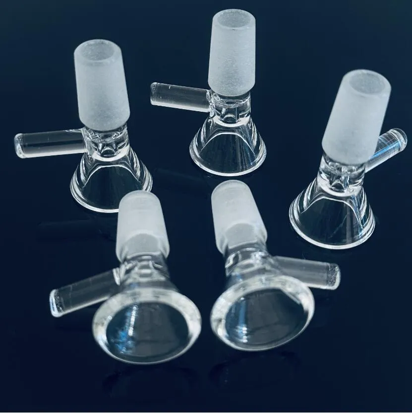 14mm Male Glass Bowl Pieces Hookah of Funnel Joint Downstem Smoking Accessories Handle Pipe Bong Oil Dab Rigs