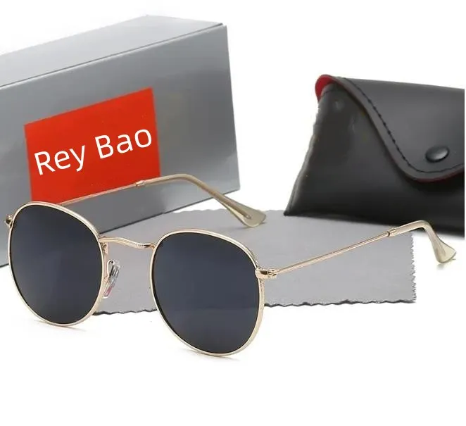 Men Rao Baa Sunglasses Classic Bretro Sunglasses Sunglasses Luxury Eyewear Rayban Ron Metal Frame Designers Sun Glasses Woman AJ 3447 with Box Cool