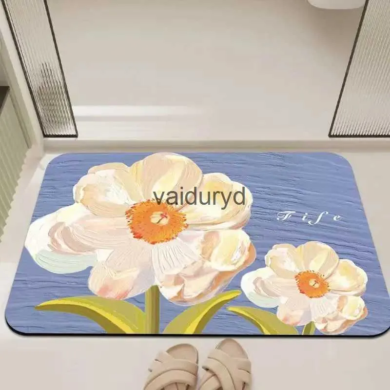 Tappeti Tappetino per fiori da bagno economico Tappetino super assorbente Tappetino antiscivolo Diatom d Asciugatura Tappeto da bagno Tappetino per porta d'ingresso della cucina Matvaiduryd