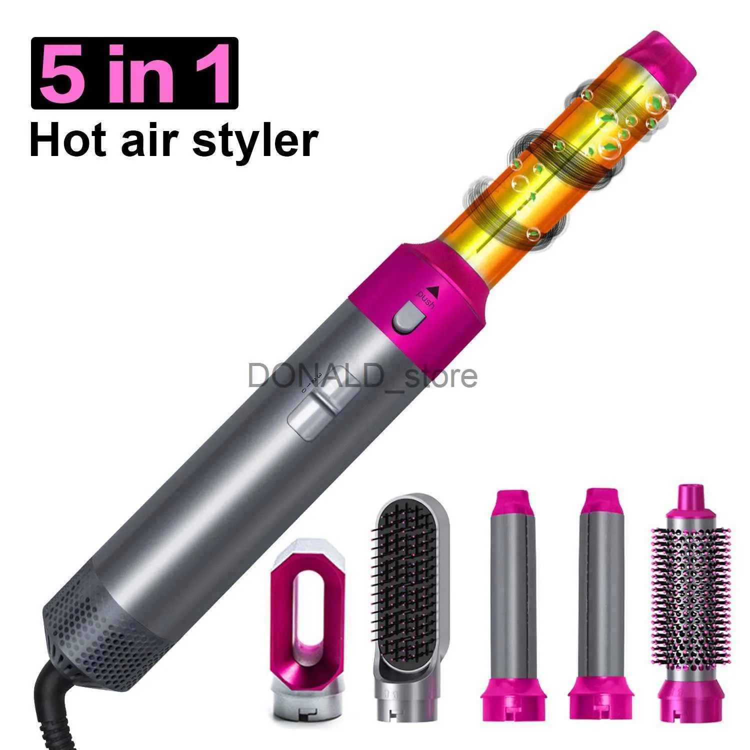 Elektryczna suszarka do włosów Nowa suszarka do włosów Multi Hair Styler 5 in1 Curling Iron Hair Posterownia z pędzlem do włosów do włosów do włosów Włosy Multi styler J240117