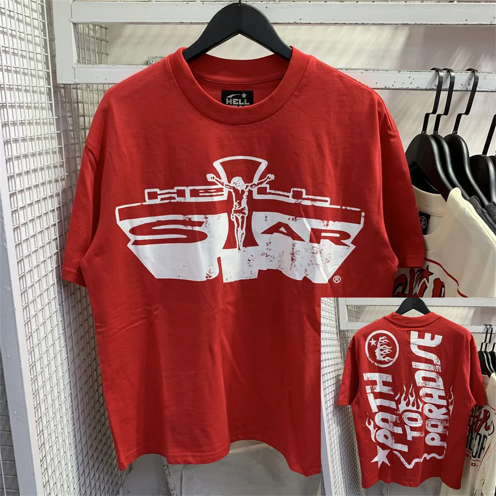 T-Shirt Hellstar T-Shirts Herren und Frauendesigner Kurzarm modischer Druck mit einzigartigem Muster-Design-Stil Hip Hop T-Sh 275