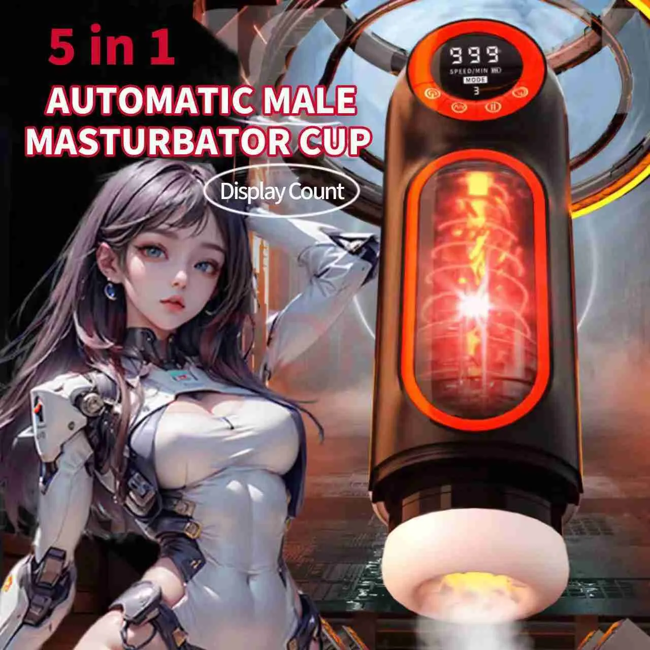 Automatic Male masterbation cup with Suction Cup -...