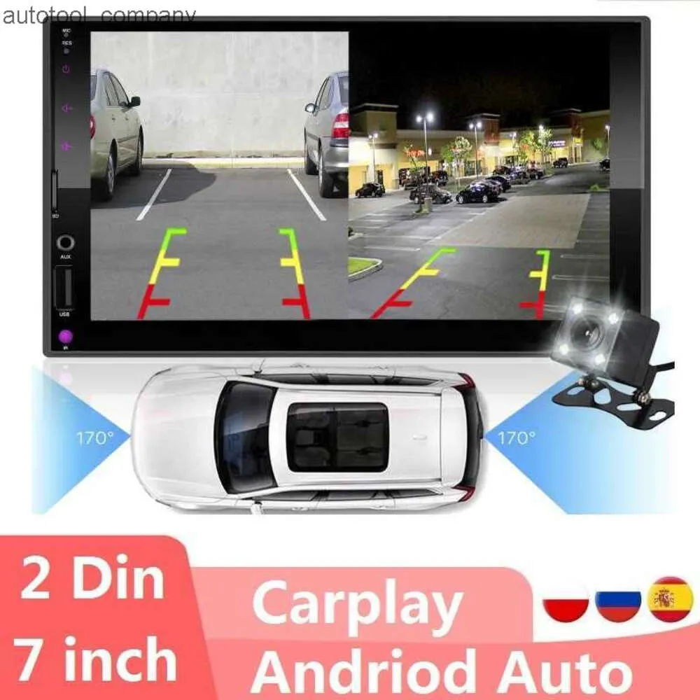 Nouveau CA7023 2Din autoradio android Auto Carplay écran tactile GPS Navigation lecteur multimédia pour Toyota Nissan Hyundai 7 "universel