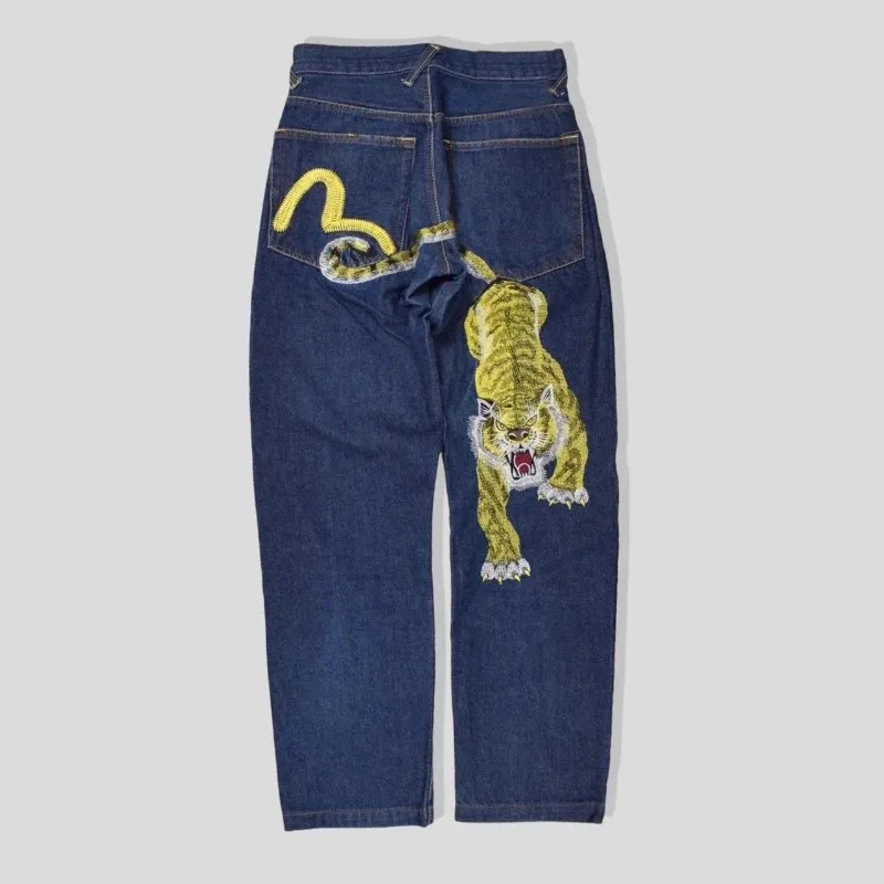 Y2K Men Jeans Harajuku Vintage Graphic Dżinsy 2000S Hip Hop Wide Noge Jeans Gothic Men Men Fashion Fashion Buggy Dżinsy 240116