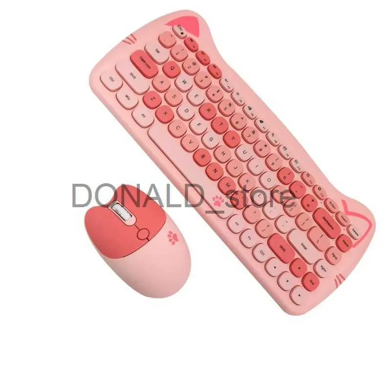 Keyboards New Arrival Cute Design Wireless Keyboard And Mouse Combo Mouse For Computer Laptop Keyboard J240117