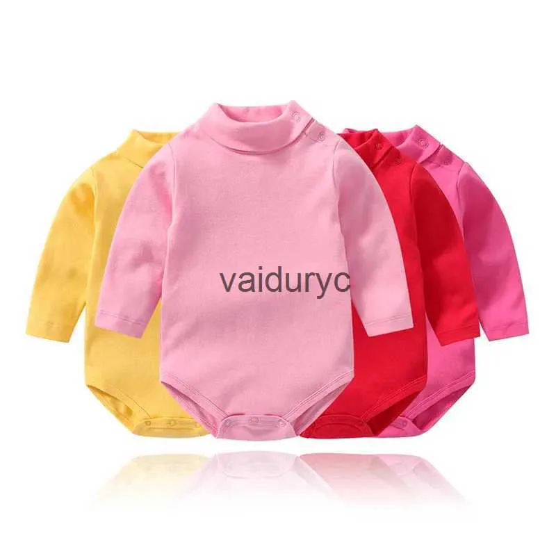 Sets 2Pieces/lot Newborn Baby Boy Bodysuits Winter Bodysuit for Toddlers Solid Long Sleeve Cotton Jumpsuit Twin Baby Girl Clothes H240508