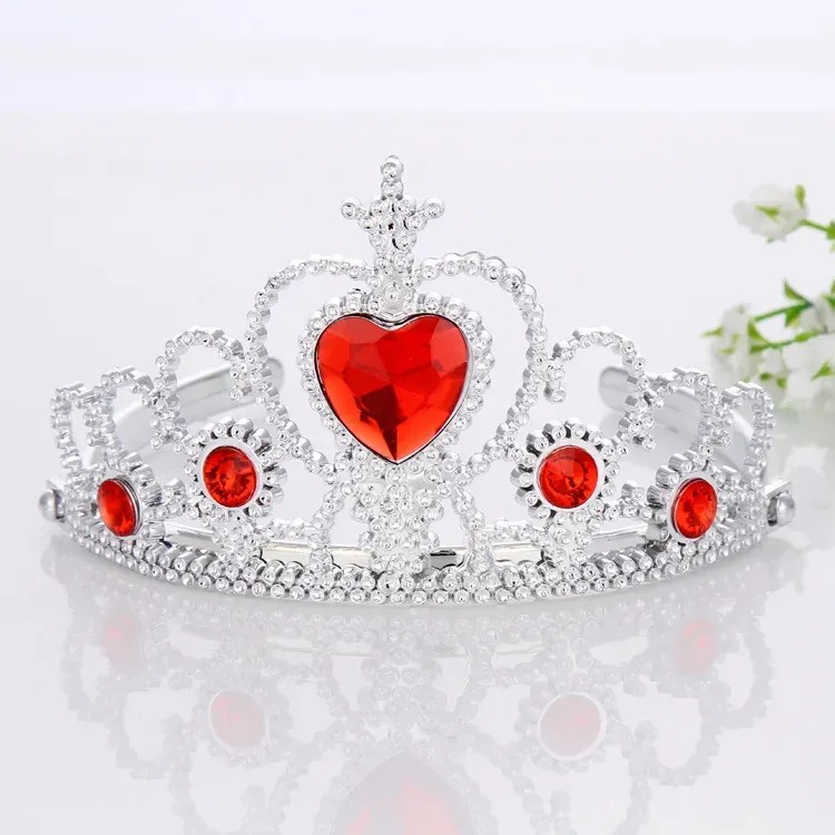 Girls Princess Crown Plastic Tiara Hair Accessories Lovely Crystal Head brands Children Birthday Party Christmas Gift