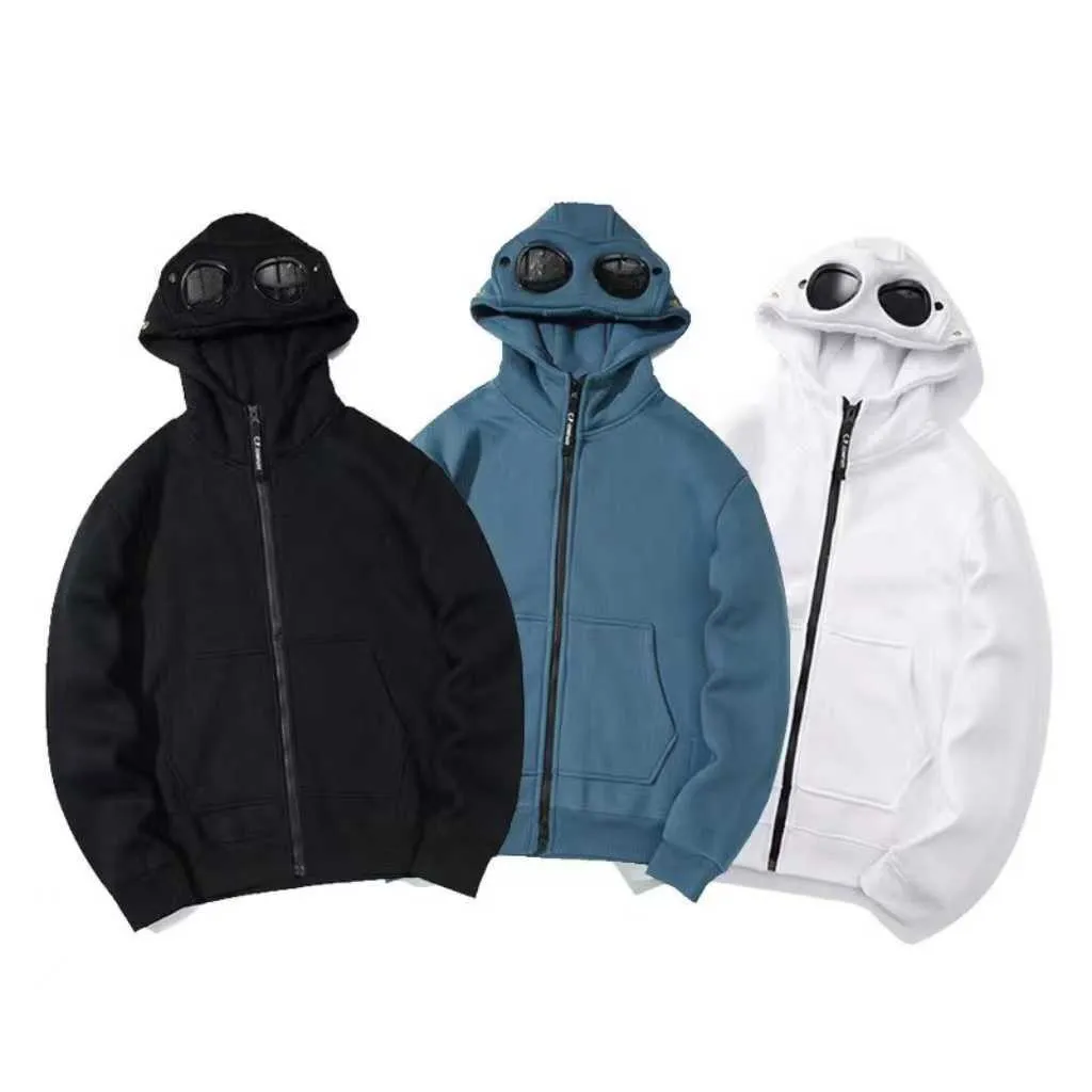 Men's Hoodies Sweatshirts Ss Autumnwinter Trendy Brand New Glasses Cardigan with Zipper and Plush Hoodie Hiphop Unisex Style