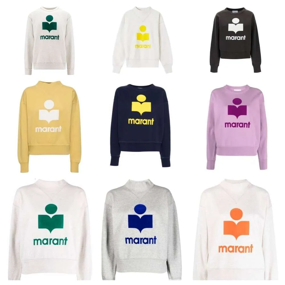 Isabel Marants Designer Sweat Classique Lettre Coton Imprimer Col Haut Jumper Femmes Lâche Pull À Capuche Pull Tendance