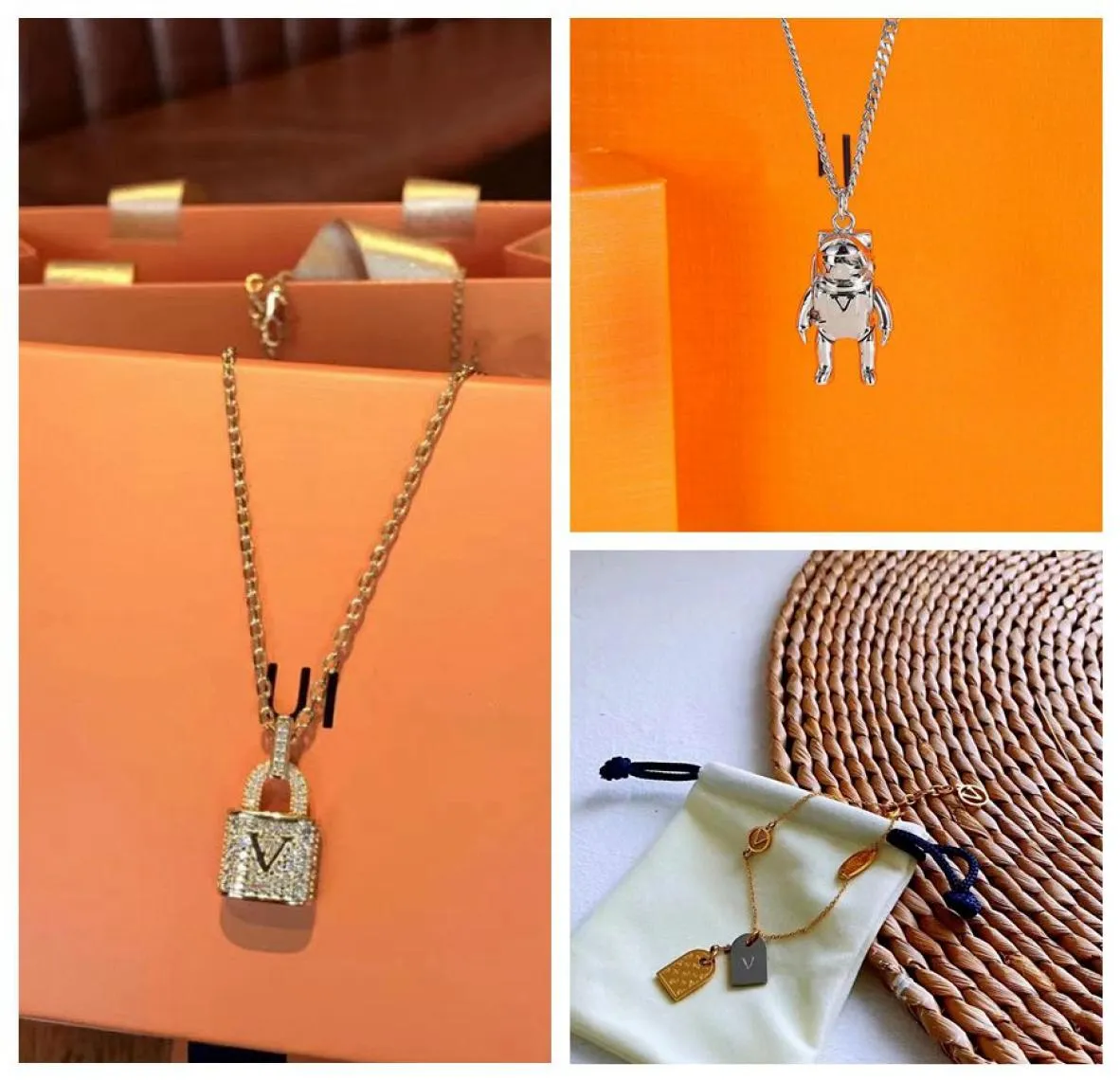 Designer necklace Shiny Diamond Pendant Fashion metal necklaces top designers jewelry Popular Ladies Men love pendant Comes with D1239025