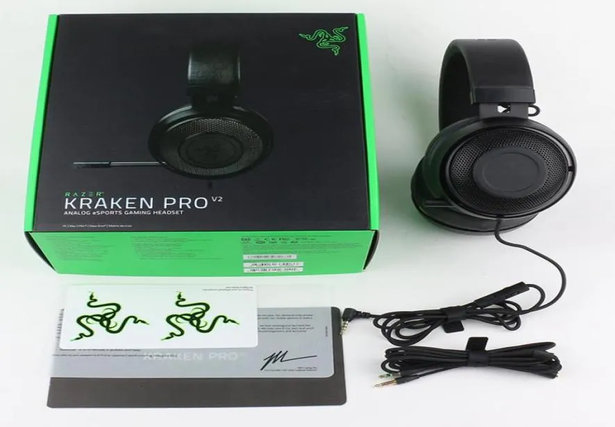 Cuffie Razer Kraken Pro V2 Cuffie da gioco sportive analogiche Cuffie cablate per PC MAC PS4 XBOX ONE Dispositivo mobile 5 pezzi Fedex3316837