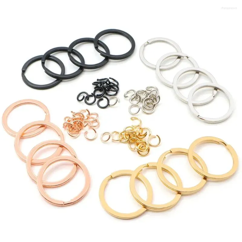 Keychains 100 Pcs Round Key Ring Pendant Metal Accessories Custom Plate Jewelry Bracelet Anti-Lost Dog Tag