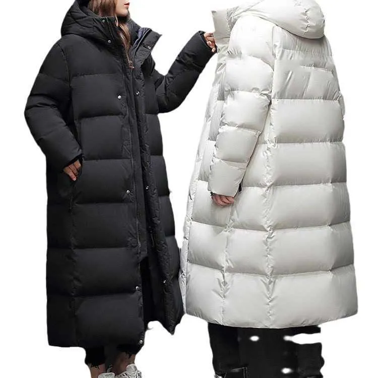 Parkas masculinas novas jaquetas de comprimento médio para homens na altura do joelho homens e mulheres da moda casal grosso pato branco para baixo casaco de inverno