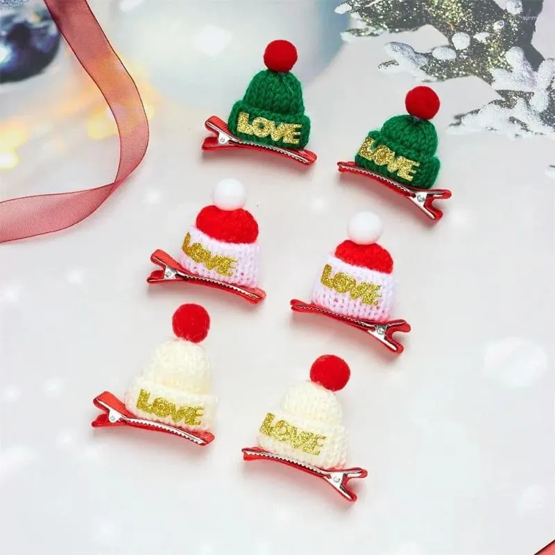 Acessórios de cabelo Feliz Natal Decoração Chapéu Hairpin Bonito Papai Noel Lantejoulas Crianças Clipe Pano Amor Infantil