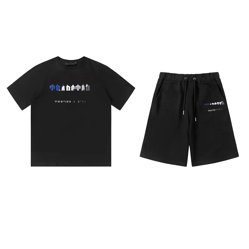 Trapstar heren shorts en t -shirt trackpakken koppels handdoek borduurbrief heren set dames set dames crew nek val star sweatshirt trapstar tracksuit 589