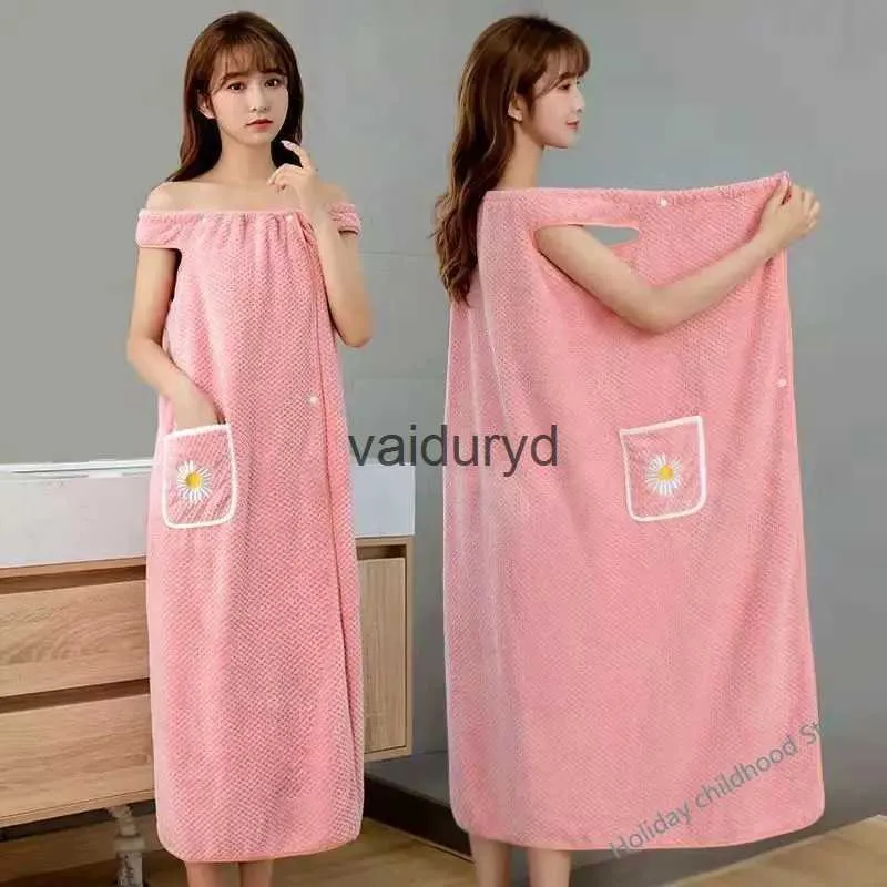 Towel Bath Towel Household Women Wearable Wrap Adults Absorb Water Pure Cotton Dry Hair Skirt Long Style Bathroom Washable Bathrobevaiduryd