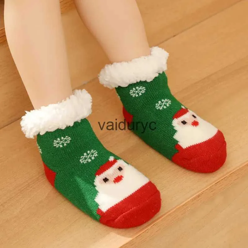 Crianças Socks Lawadka 0-6t Natal Papai Noel Baby recém-nascido para meninos meninos inverno grossa quente criança piso ldren anti-slip h240508