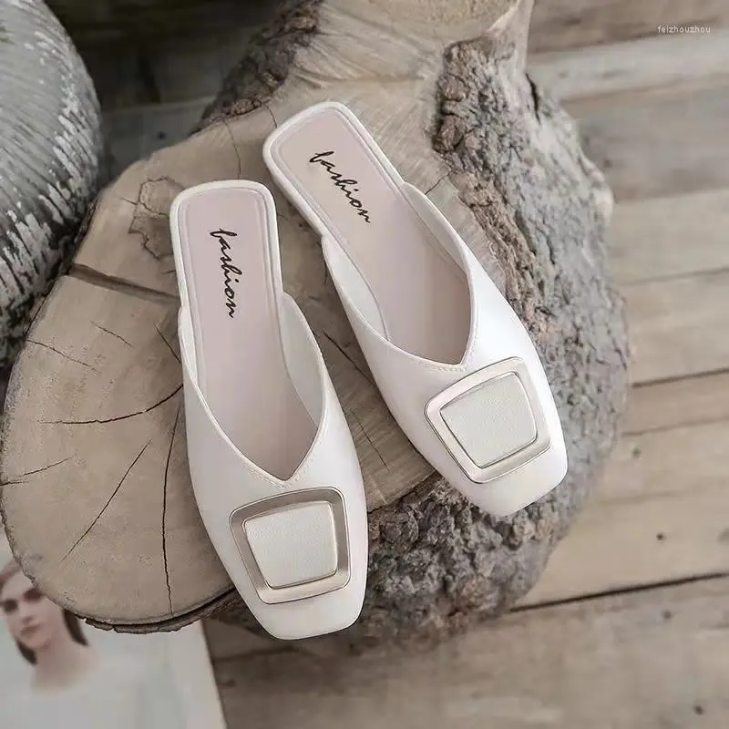 Chinelos casa branco mulheres e senhoras sandálias casa slides sapatos de salto baixo verão 2024 mules chique elegante sapato venda casual y eva