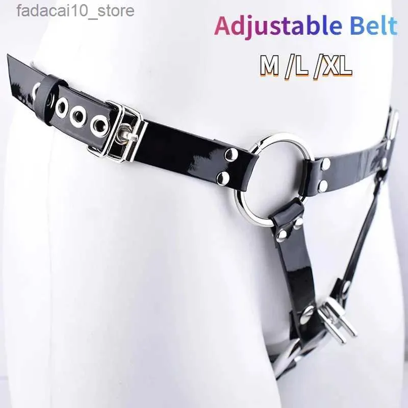 Autres articles de beauté et de santé 2022 Nouvelle mise à niveau réglable à porter Ceinture en PU Dispositif de verrouillage de chasteté Accessoires Cock Cage Bondage Jouets sexy pour hommes Gay Adulte Produit Q240117