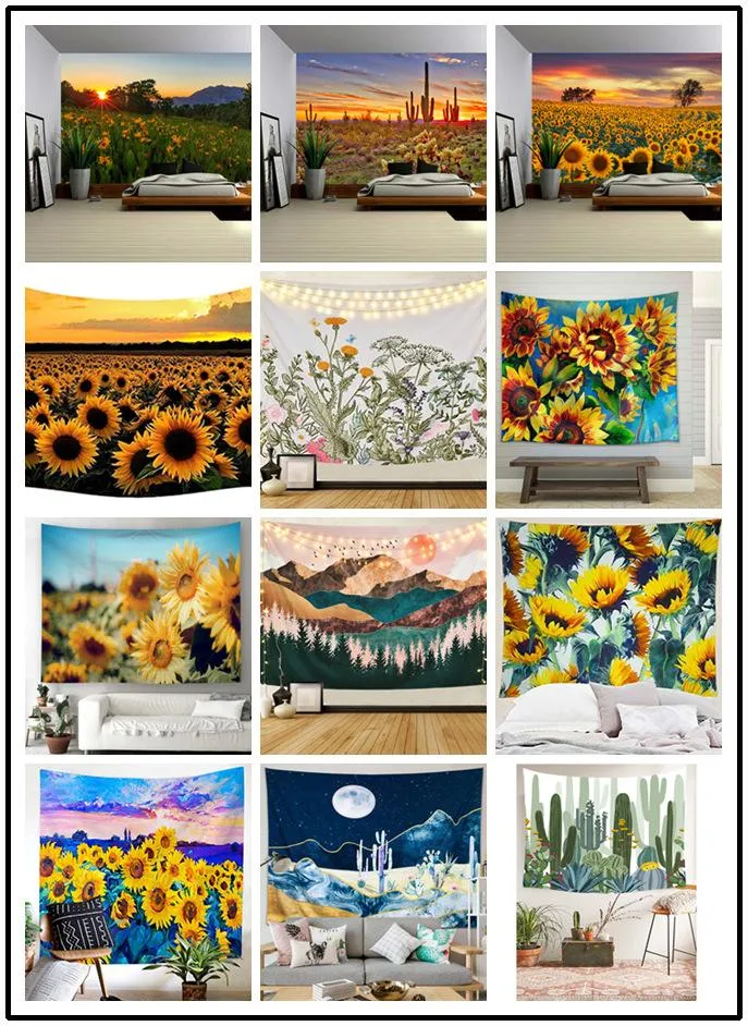 Tapestries Decorative Background Wall Hanging Cloth Plant Electric Meter Box Suede Block Mural Tapestry Drop Delivery Oto4Q