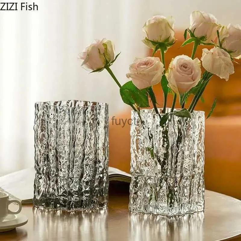 Wazony przezroczysty lodowca szklana szklana hydroponika kwiaty garnki Dekoracja biurka Układ kwiatowy