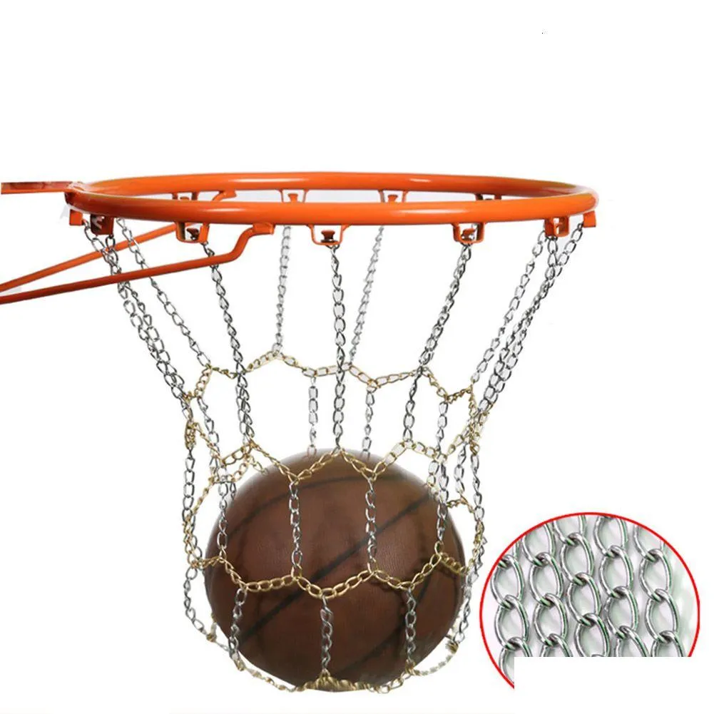 Autres articles de sport Panier de basket-ball en métal Filet de chaîne de filet de sport Jantes de panier Cadre de remplacement double couleur Cerceau de jante pour intérieur extérieur Dhl08