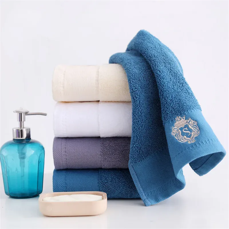 Czysty ręcznik bawełniany 34x75 cm, szybkie suszenie haftu dla dorosłych, miękki ręcznik z wchłanianiem wody