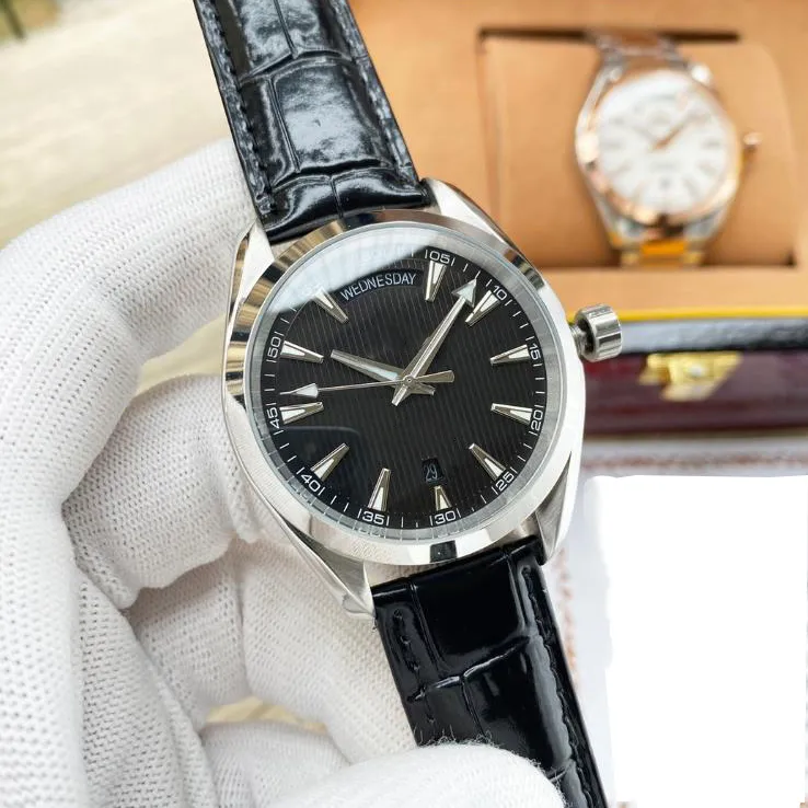 Relógio de luxo de alta qualidade relógio mecânico automático masculino 42mm pulseira de couro de aço inoxidável designer safira à prova d'água casual clássico moda relógio Orologio