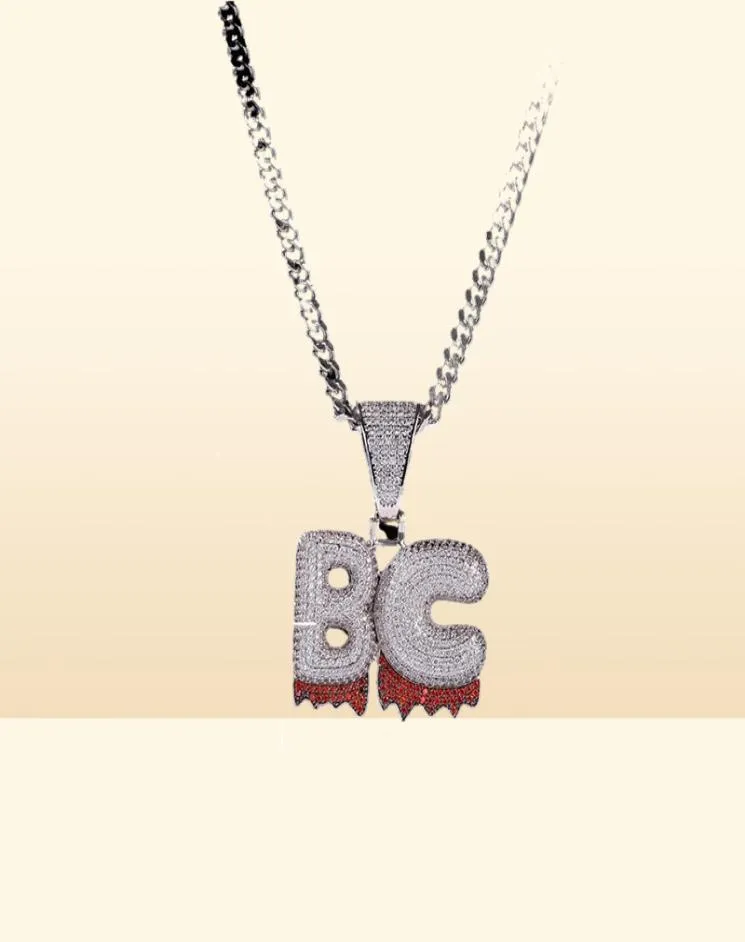 Hip Hop Jewelry Iced Out Custom Name White Drip Letters Chain Halsband Penda Jllzgl Yydhome7869264