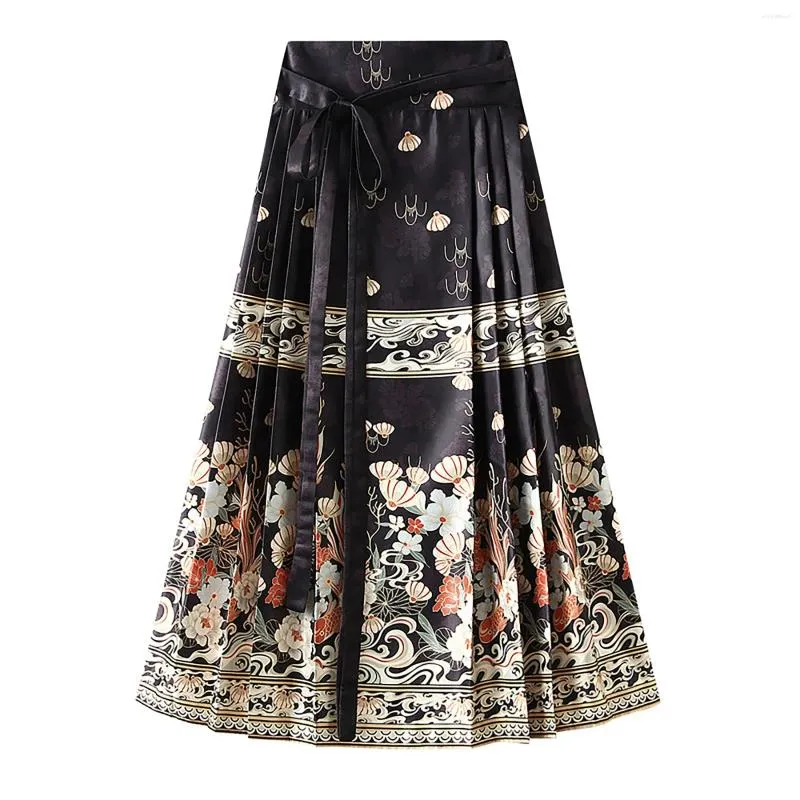 Rokken Lente en herfst Halve rok Hanfu-kleding Nationale stijl Paardengezicht geplooid ook voor meisjes