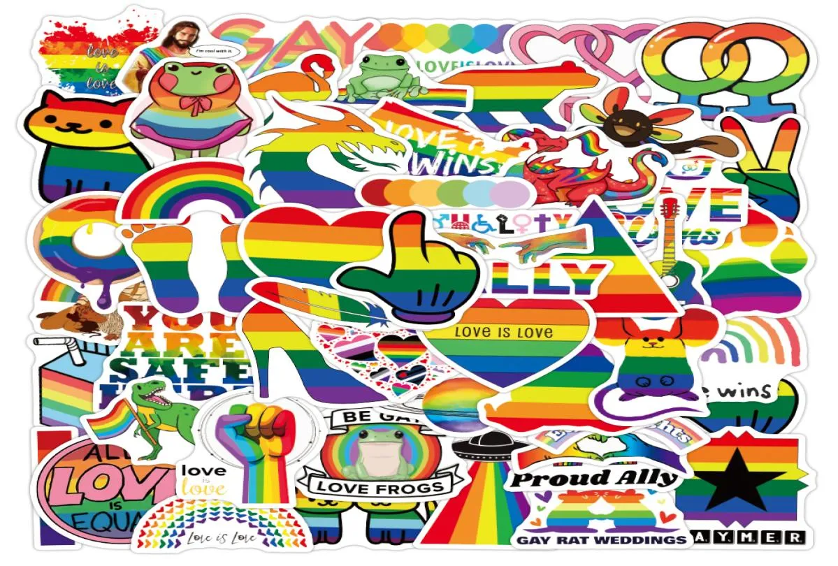 50Pcs Gay Pride Stickers LGBTQ Graffiti Kids Toy Skateboard car Motorcycle Bicycle Sticker Decals Whole3131942