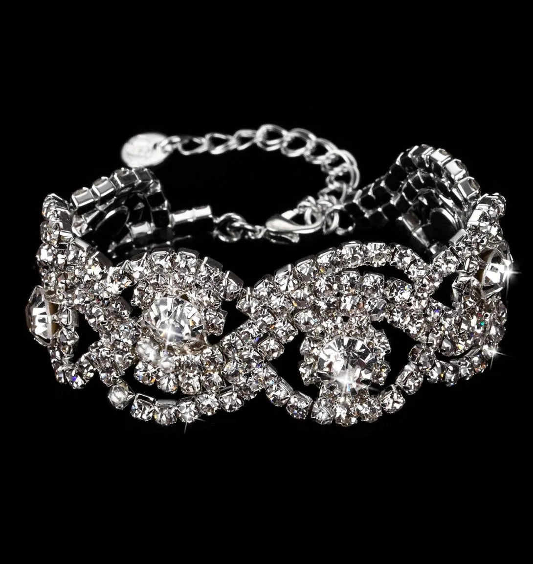 Bling Bling Bridal Bred Corsage for Brides Bridesmaids 2017 Bridal Bracelets 1728 cm Rhinestones Bridal TreeTlet w Stock9846848