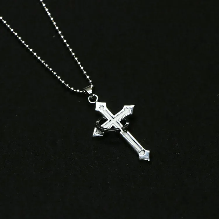 Vintage Gothic Cross Necklaces Antique Silver Color Cool Street Style Pendant For Men Women Gift Wholesale Neck Jewelry