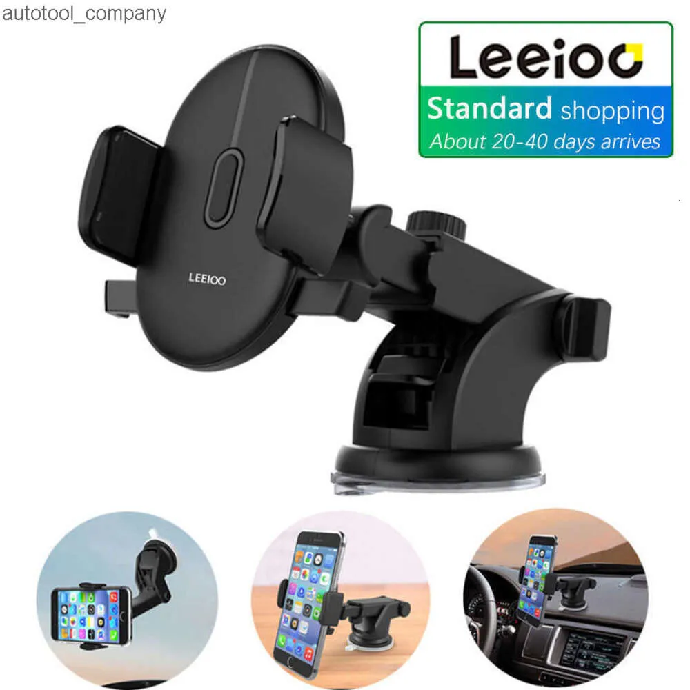 Ny Car Leeioo Universal telefonhållare för iPhone -smarttelefon Mobiltelefonbil Blacket Stand Windshield Mount Support Cellular Phone