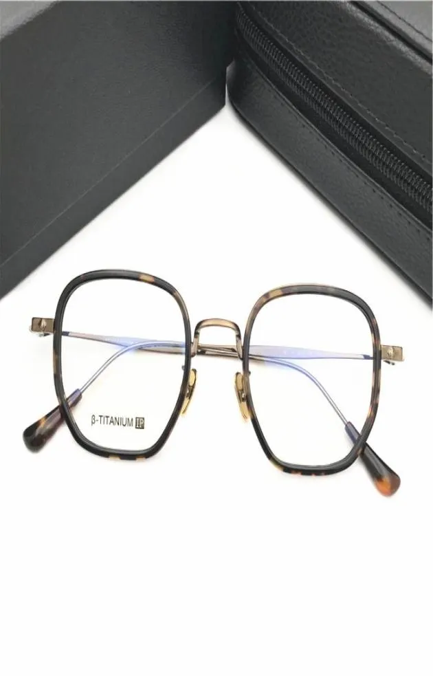 Varumärkesdesigner Optiska glasögon Frame Fashion Retro Polygon Titanium Eyeglasses Ramar för män Kvinnor Myopia Glasögon Hög kvalitativt E8469102