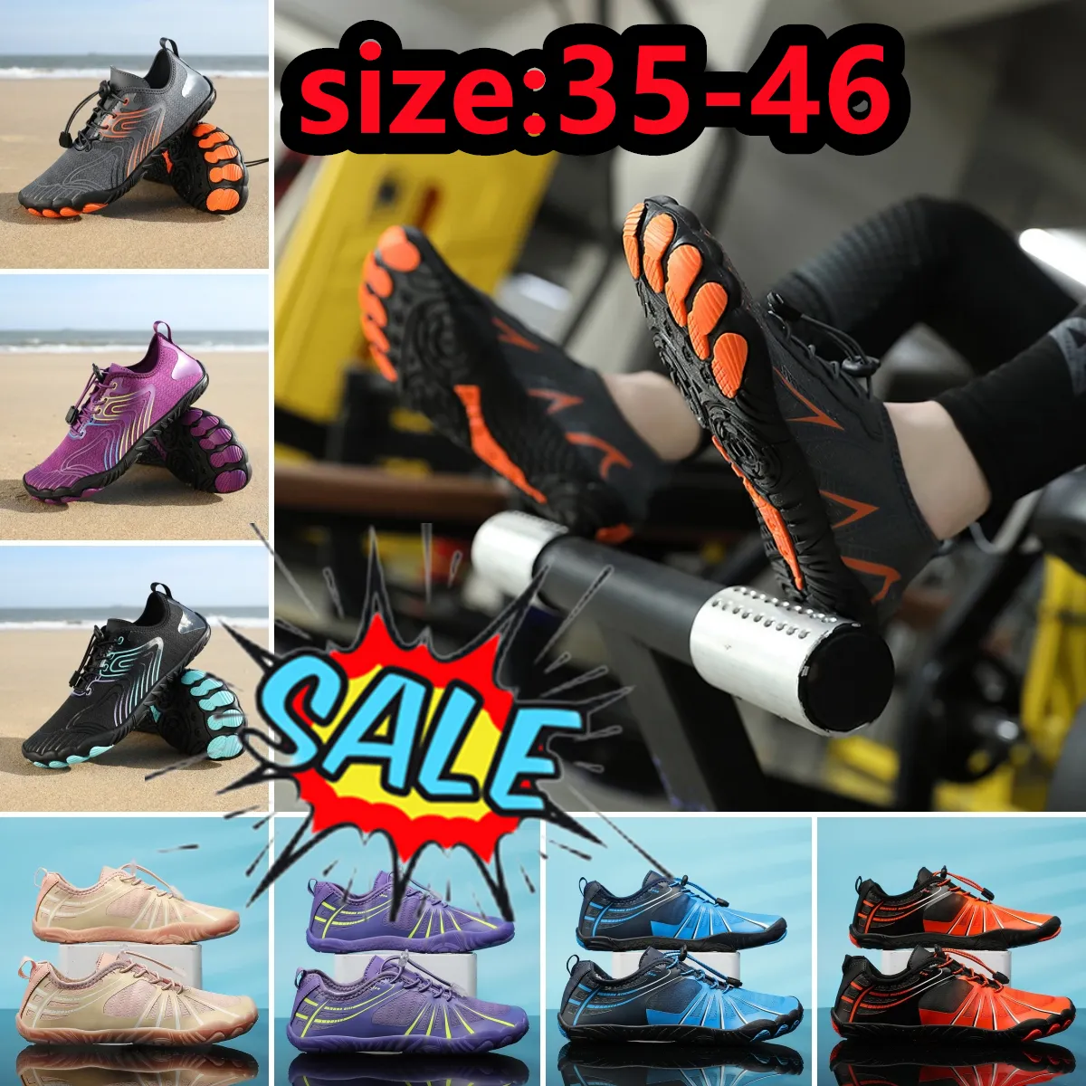 Strand snabbtorkande vattenskor unisex simning aqua tofflor vid havet barfota surfing uppströms sneakers kvinnor män ljus sandaler